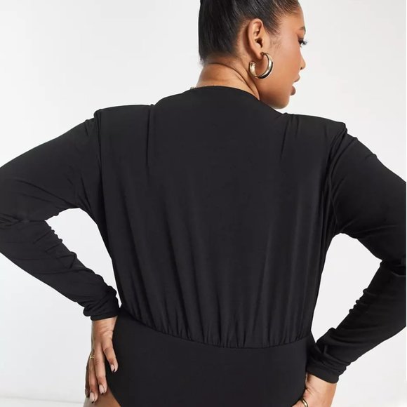 NWT ASOS Curve Wrap thong bodysuit in black size 18 - Picture 5 of 5